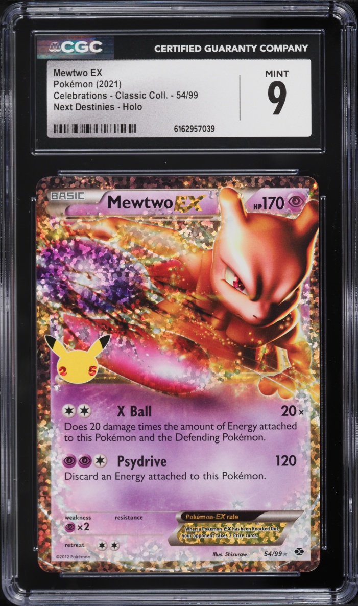 2021 Pokemon Sword & Shield Celebrations Classic Collection Holo Mewtwo EX #54 CGC 9 MINT