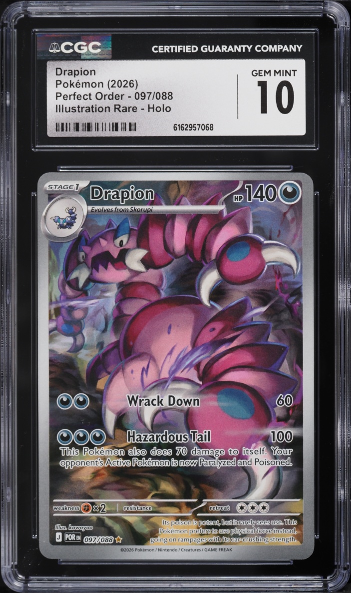 2026 Pokemon Mega Evolution Perfect Order IR Drapion #97 CGC 10 GEM MINT