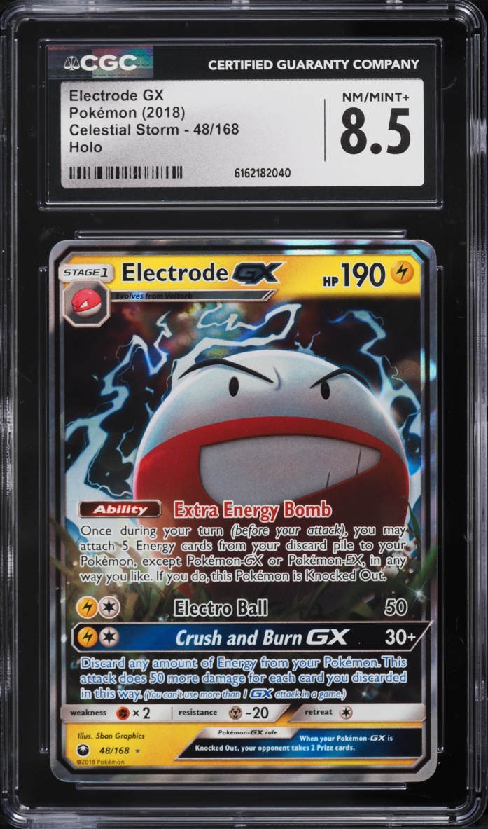 2018 Pokemon Sun & Moon Celestial Storm Holo Electrode GX #48 CGC 8.5 NM-MT+