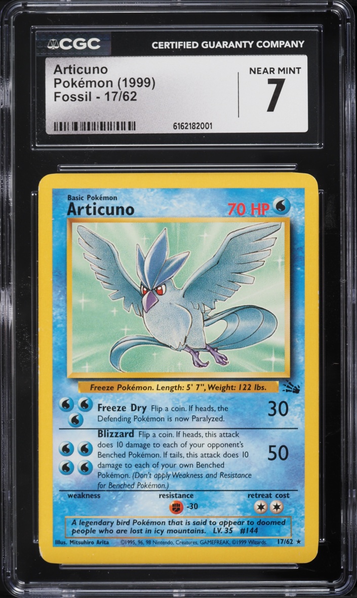 1999 Pokemon Fossil Articuno #17 CGC 7 NRMT
