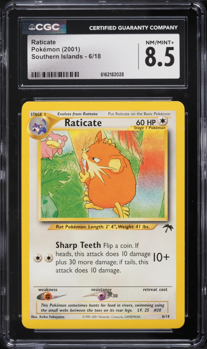 2001 Pokemon Southern Islands Raticate #6 CGC 8.5 NM-MT+