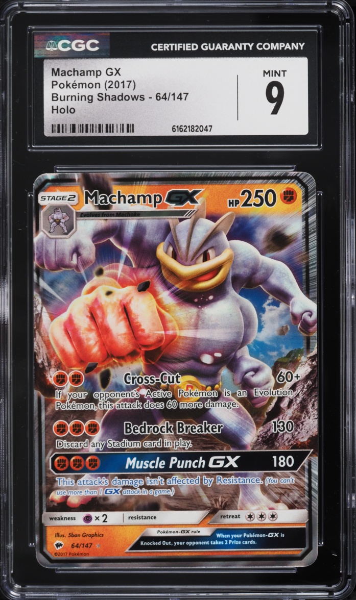 2017 Pokemon Sun & Moon Burning Shadows Holo Machamp GX #64 CGC 9 MINT