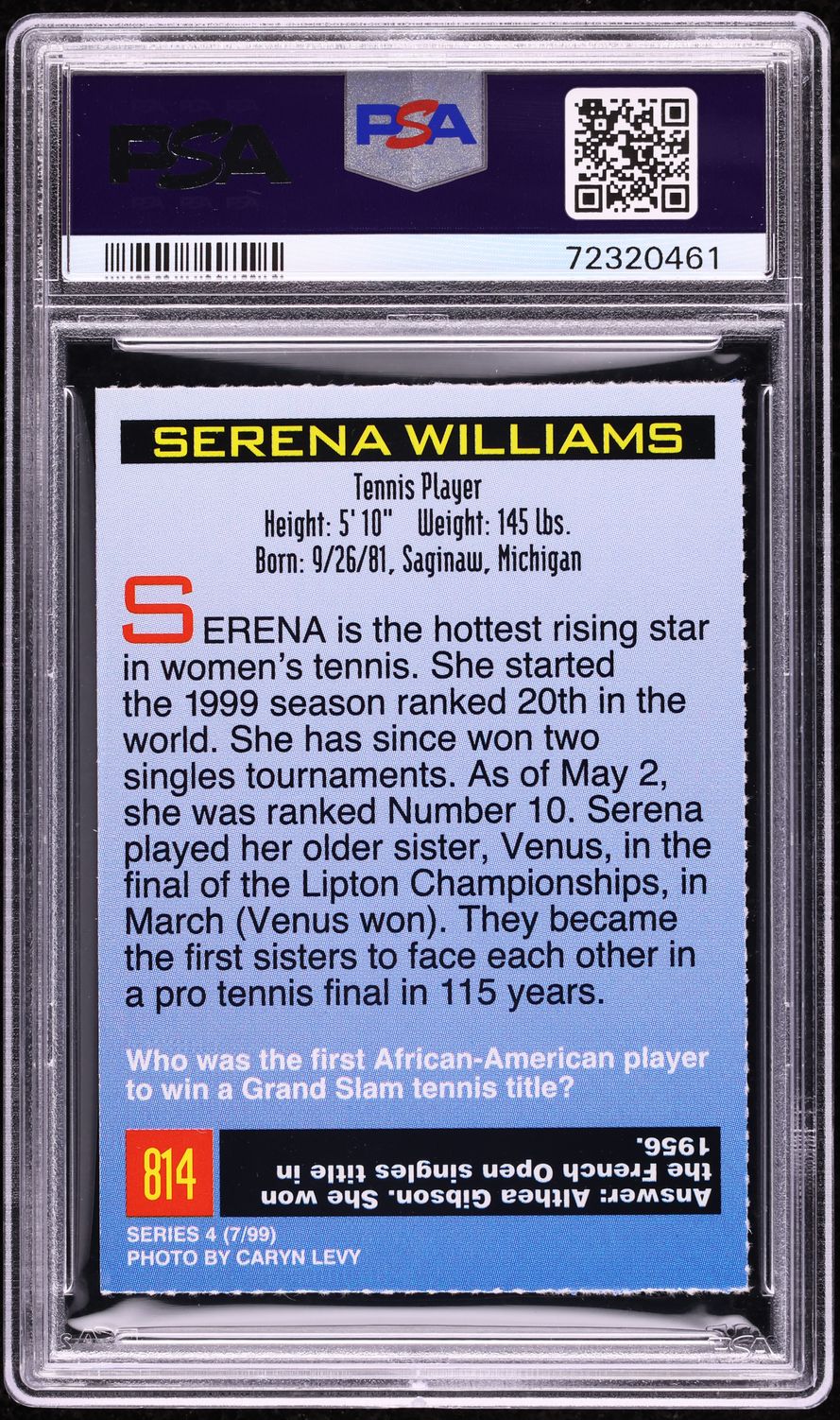 1999 Sports Illustrated For Kids Series 4 Serena Williams ROOKIE #814 PSA 10 GEM