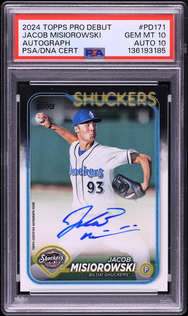 2024 Topps Pro Debut Jacob Misiorowski PROSPECT AUTO DNA 10 #PD171 PSA 10 GEM MINT