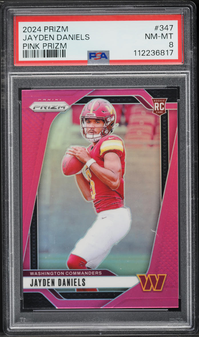 2024 Panini Prizm Pink Jayden Daniels ROOKIE #347 PSA 8 NM-MT