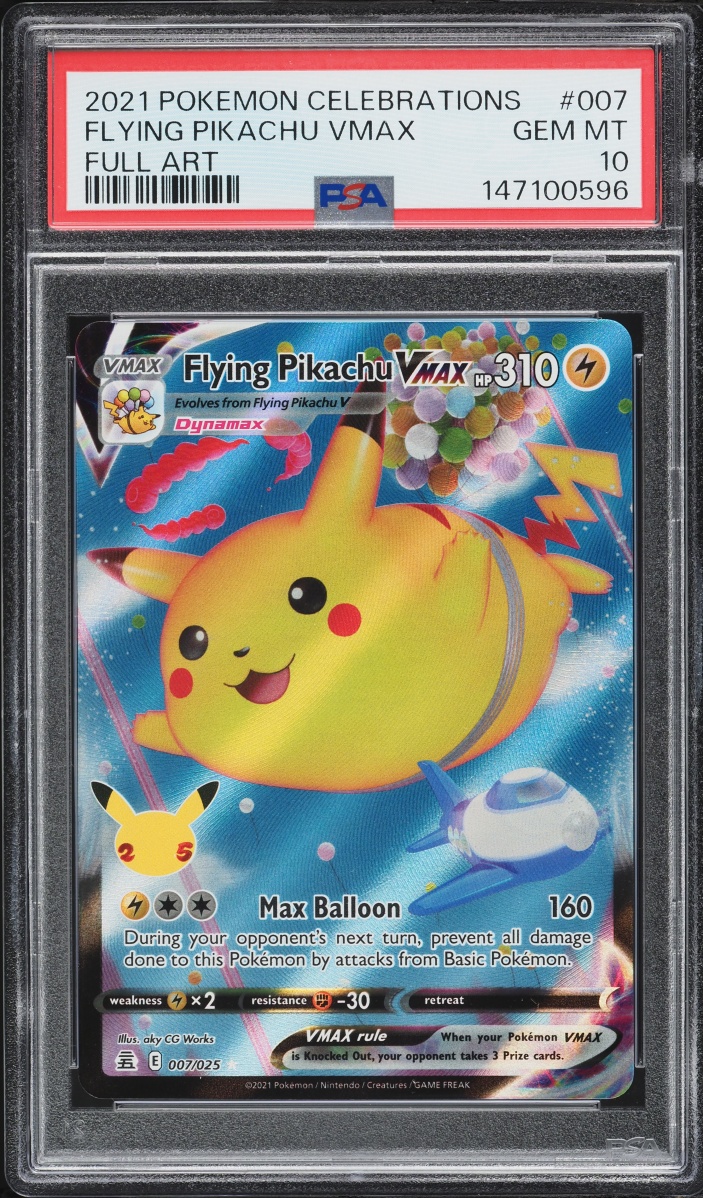 2021 Pokemon Sword & Shield Celebrations Full Art Flying Pikachu VMAX #7 PSA 10 GEM MINT