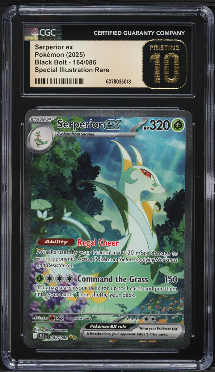 2025 Pokemon Black Bolt SIR Serperior EX #164 CGC 10 PRISTINE