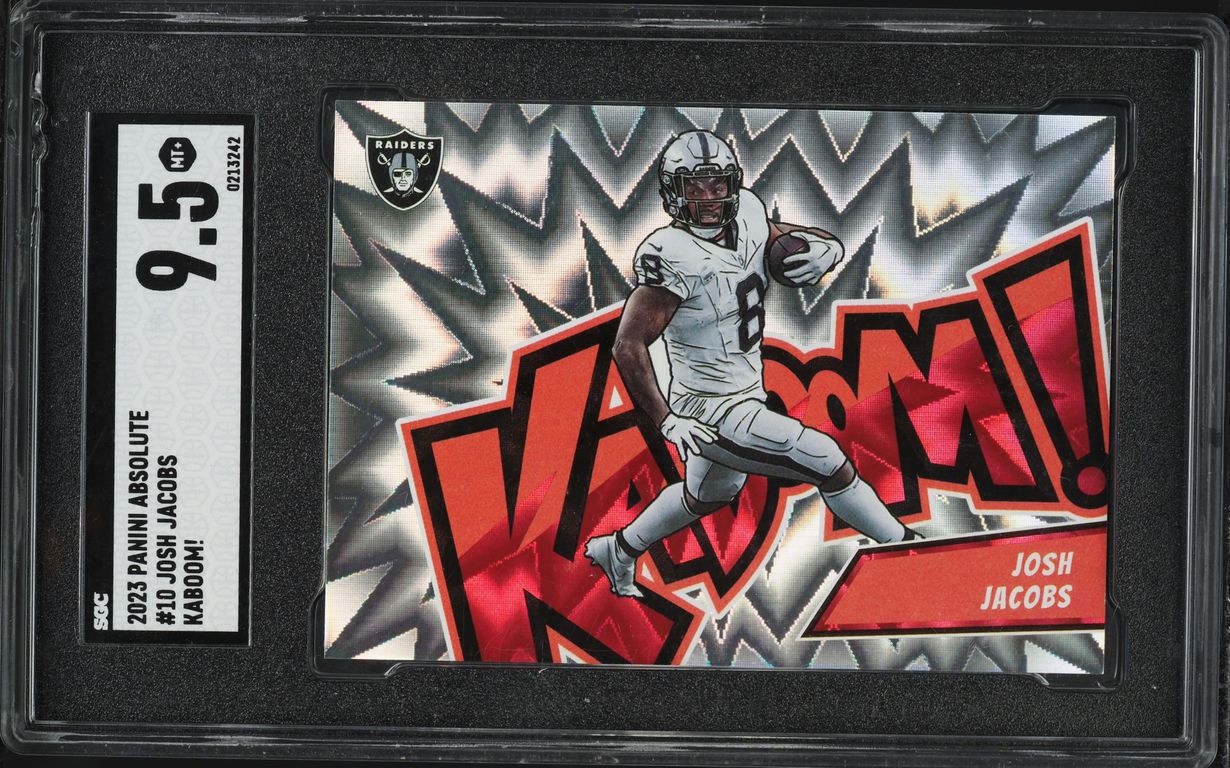2023 Absolute Kaboom! Josh Jacobs #10 SGC 9.5 MINT+