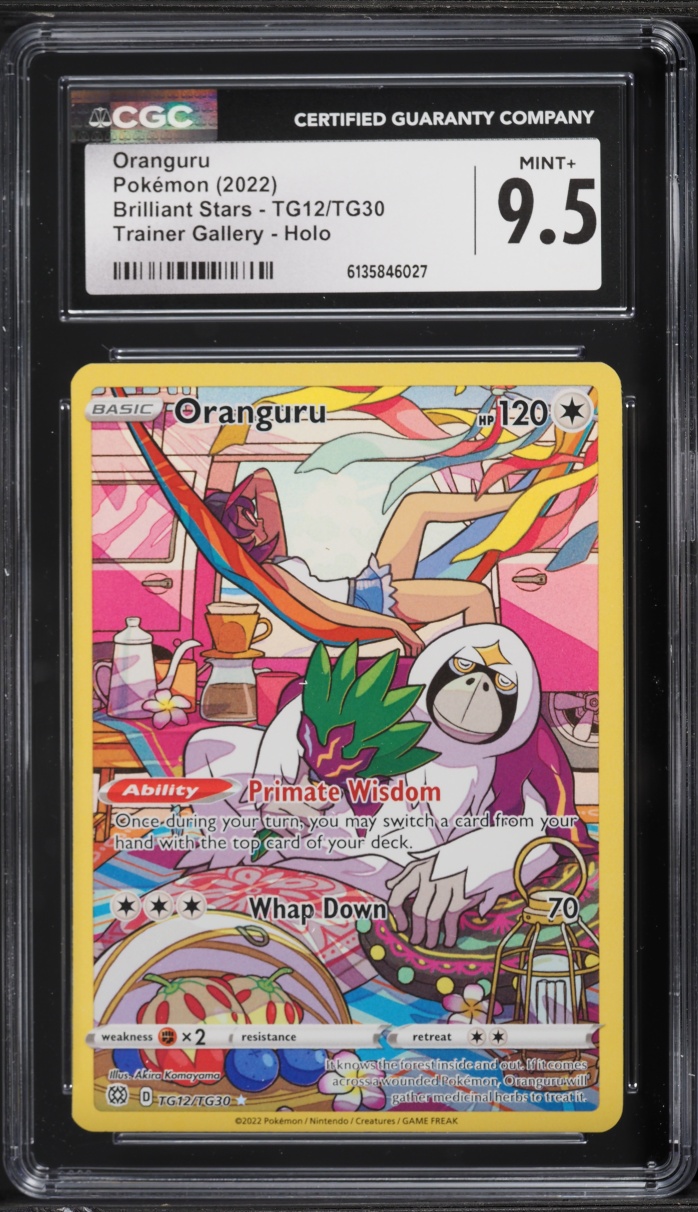 2022 Pokemon Sword & Shield Brilliant Stars CHR Oranguru #TG12 CGC 9.5 MINT+