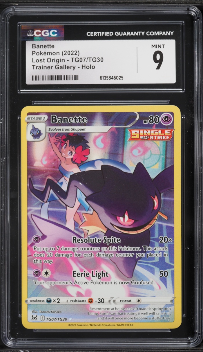 2022 Pokemon Sword & Shield Lost Origin CHR Banette #TG07 CGC 9 MINT