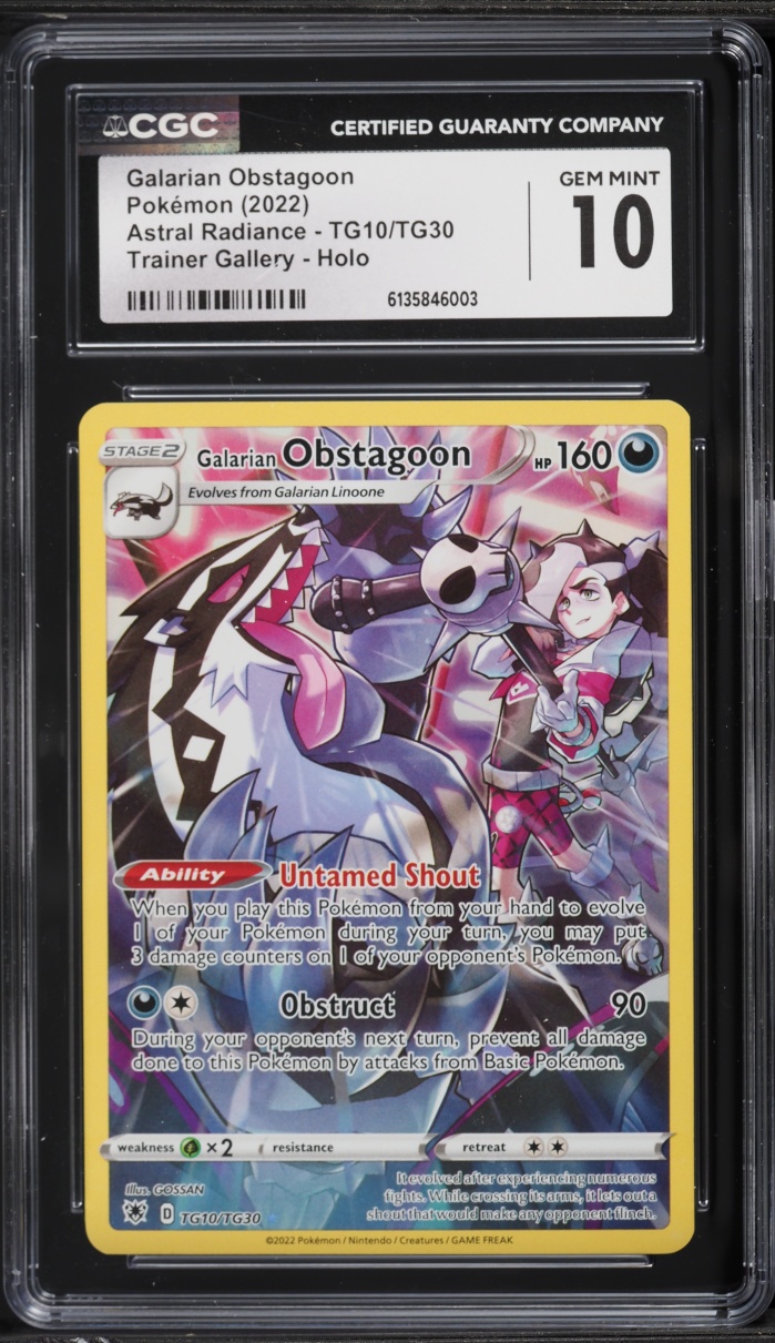 2022 Pokemon Sword & Shield Astral Radiance CHR Galarian Obstagoon #TG10 CGC 10 GEM MINT