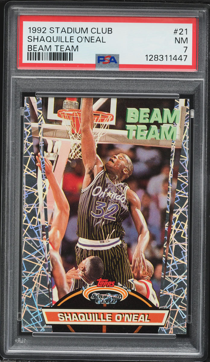 1992 Stadium Club Beam Team Shaquille O'Neal ROOKIE #21 PSA 7 NRMT