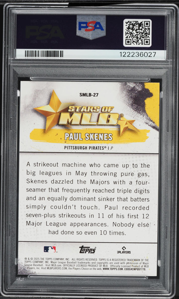 2025 Topps Stars Of MLB Paul Skenes #SMLB-27 PSA 8.5 NM-MT+