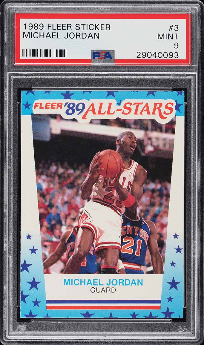 1989 Fleer Sticker Michael Jordan #3 PSA 9 MINT - Photo 1