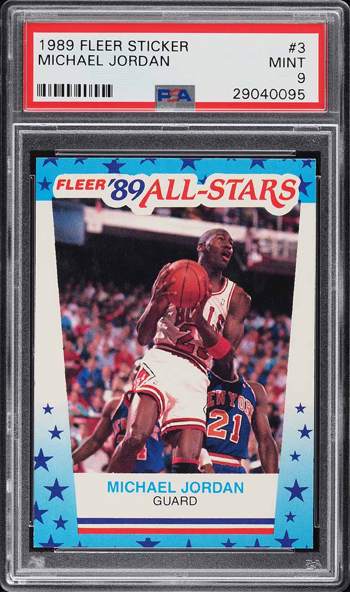 1989 Fleer Sticker Michael Jordan #3 PSA 9 MINT - Photo 1