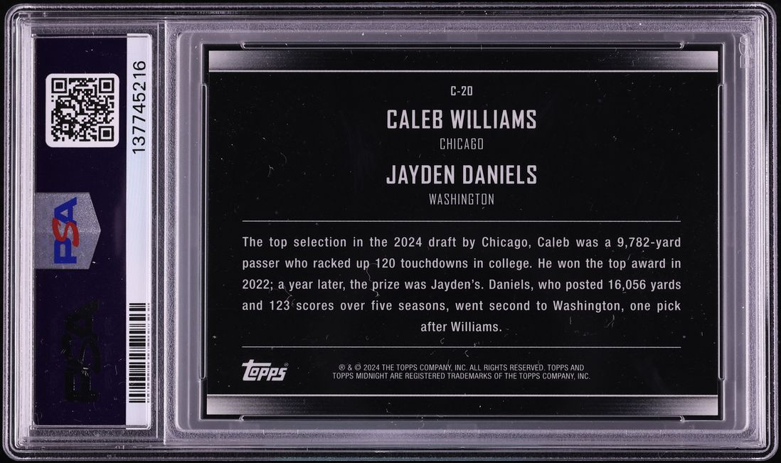 2024 Topps Midnight Constellations Dusk Daniels Williams /75 #C20 PSA 10 GEM MINT - Photo 2