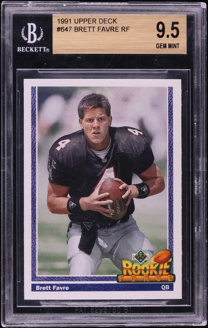 1991 Upper Deck Football Brett Favre ROOKIE #647 BGS 9.5 GEM MINT