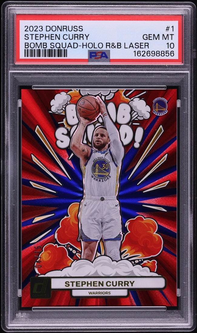 2023 Panini Donruss Bomb Squad Holo R&b Laser Stephen Curry #1 PSA 10 GEM MINT