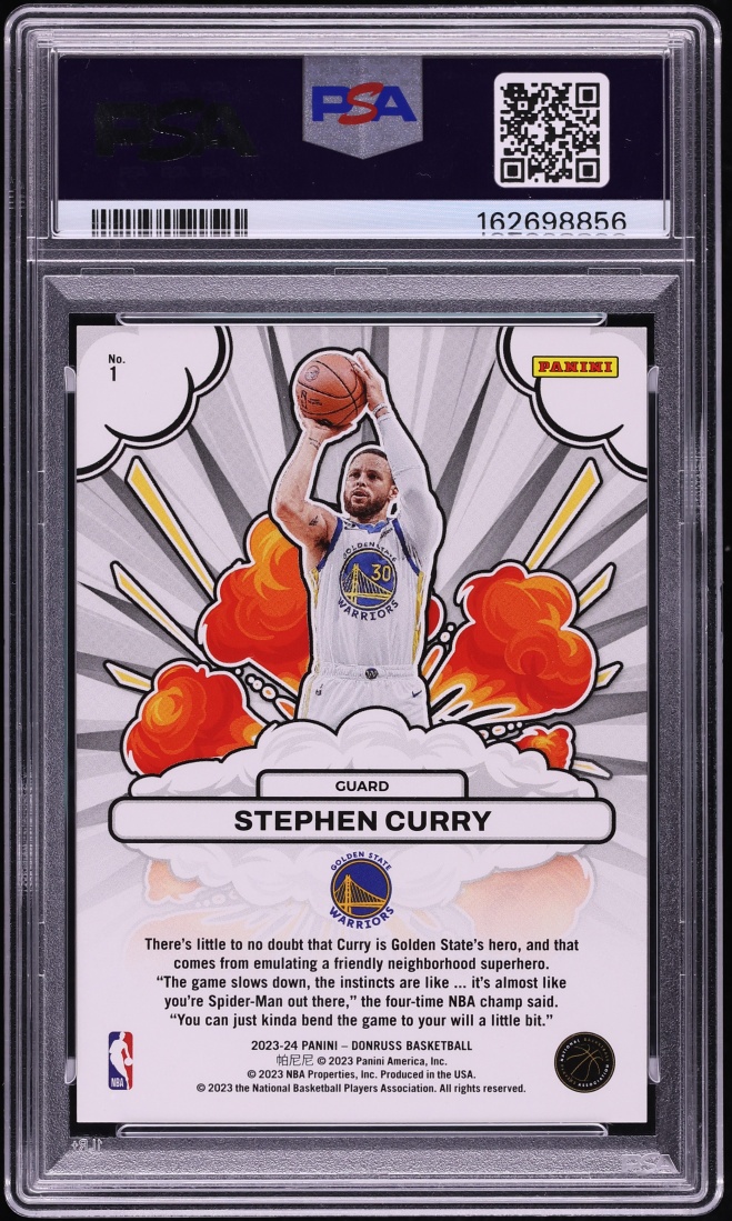 2023 Panini Donruss Bomb Squad Holo R&b Laser Stephen Curry #1 PSA 10 GEM MINT - Photo 2