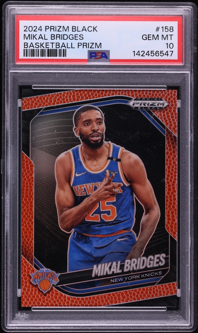 2024 Panini Prizm Black Basketball Mikal Bridges /225 #158 PSA 10 GEM MINT