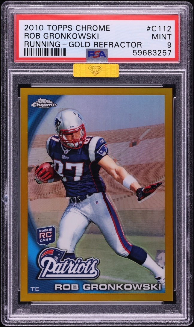 2010 Topps Chrome Running Gold Refractor Rob Gronkowski ROOKIE /50 #C112 MBA PSA 9 MINT