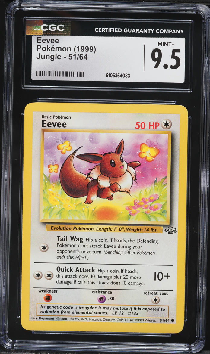 1999 Pokemon Jungle Eevee #51 CGC 9.5 MINT+