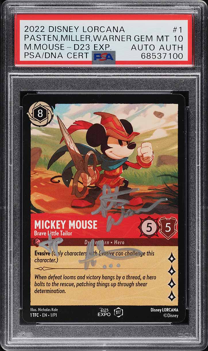 2022 Disney Lorcana Promo D23 Expo Mickey Mouse #1 BGS 8.5 NM-MT+
