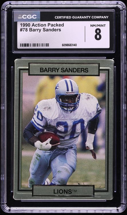 1990 Action Packed Barry Sanders #78 CGC 8 NM-MT