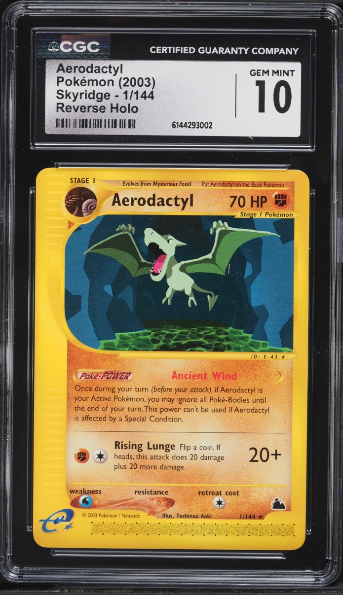 2003 Pokemon Skyridge Reverse Holo Aerodactyl #1 CGC 10 GEM MINT