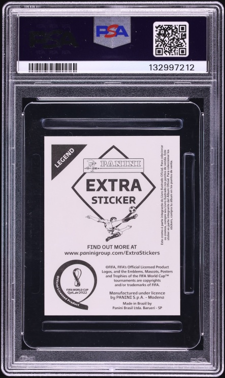 2022 Panini FIFA World Cup Extra Stickers Legends Gold Cristiano Ronaldo PSA 6 EXMT