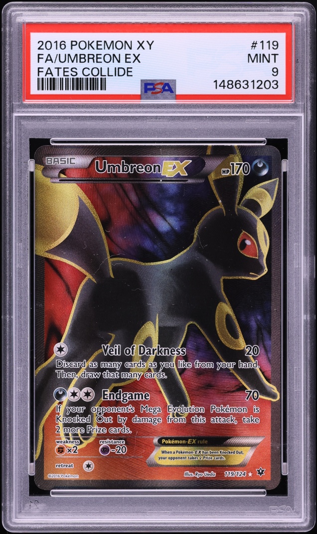 2016 Pokemon XY Fates Collide Full Art Umbreon EX #119 PSA 9 MINT