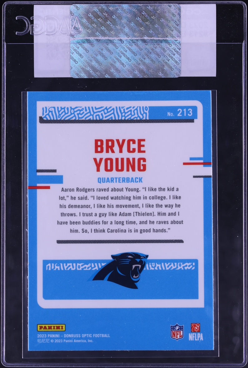 2023 Donruss Optic Bryce Young ROOKIE #213 CGC AUTH