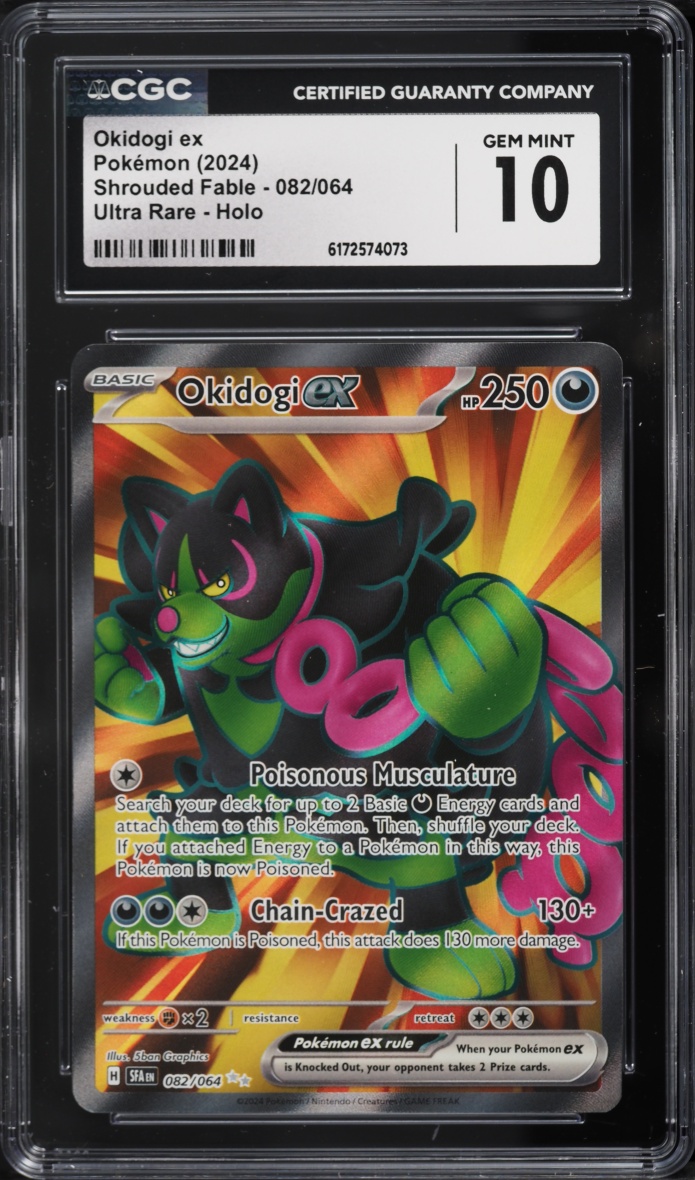 2024 Pokemon Scarlet & Violet Shrouded Fable Full Art Okidogi ex #82 CGC 10 GEM MINT
