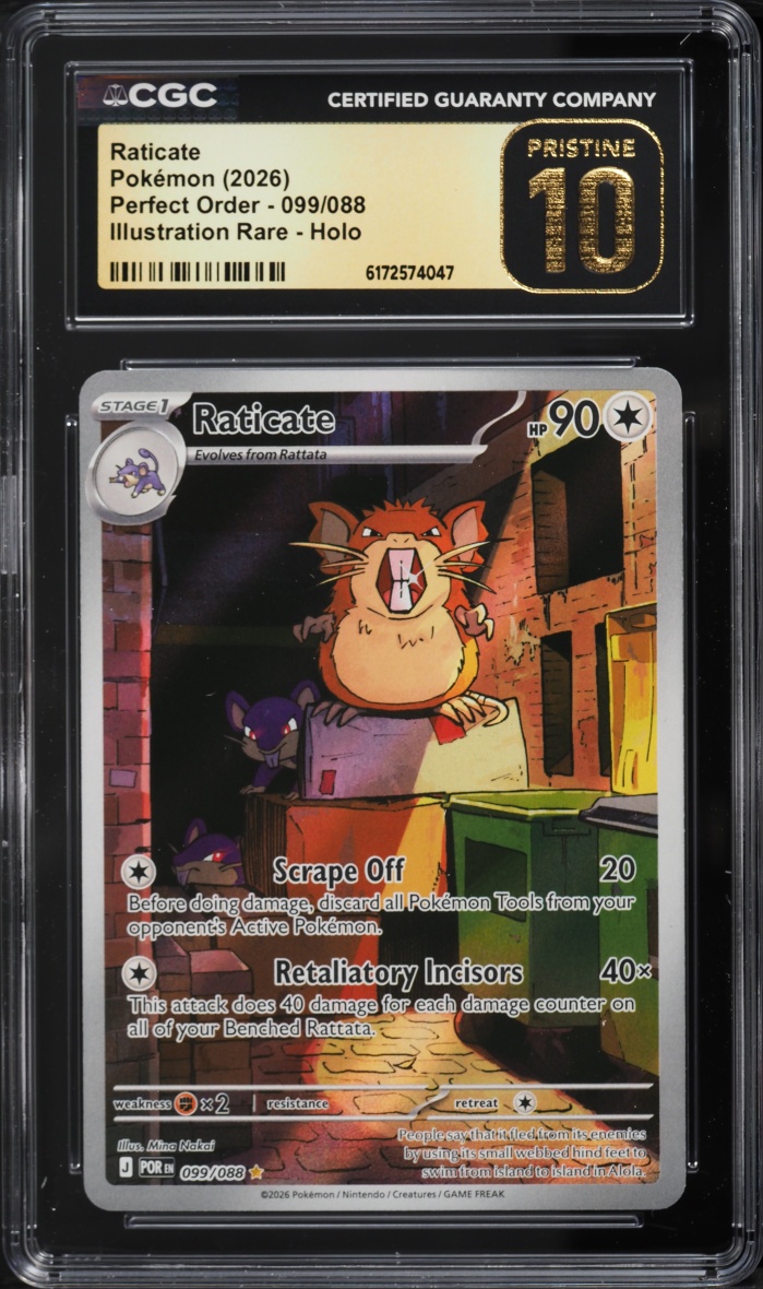 2026 Pokemon Mega Evolution Perfect Order IR Raticate #99 CGC 10 PRISTINE