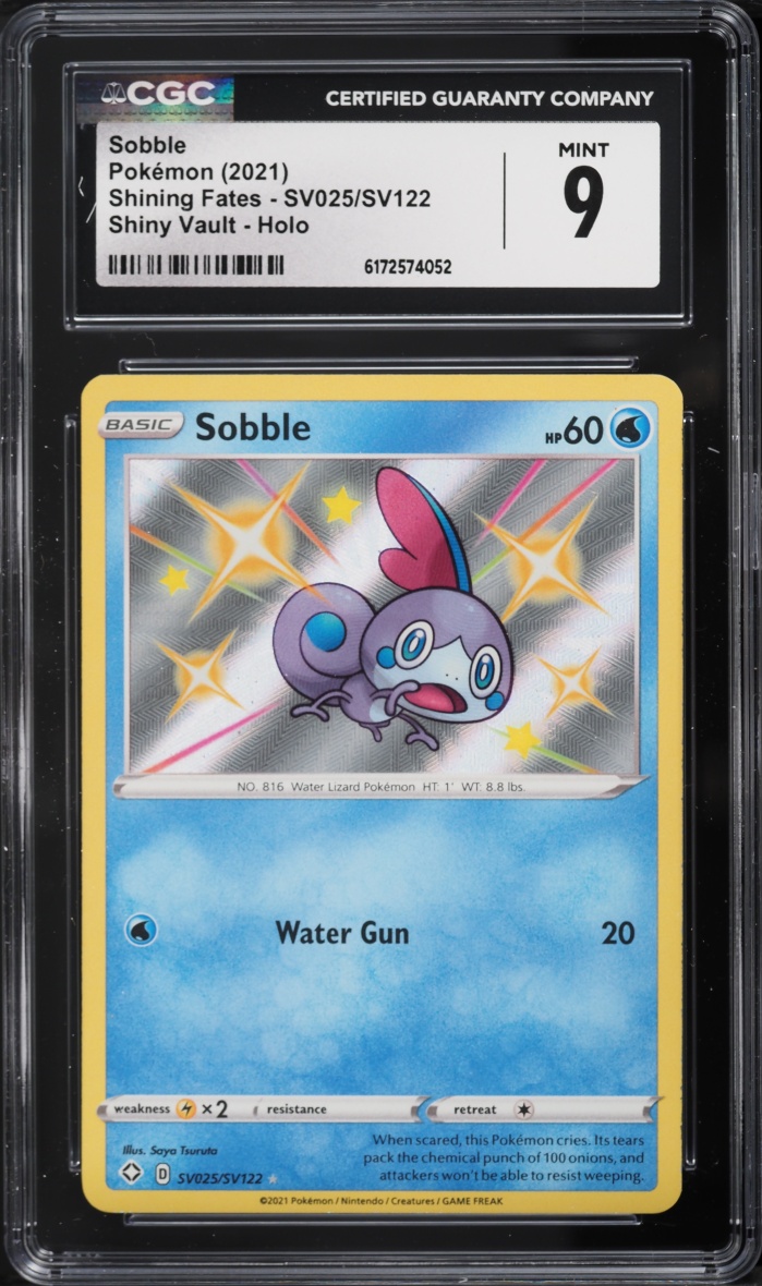 2021 Pokemon Sword & Shield Shining Fates Shiny Sobble #SV025 CGC 9 MINT