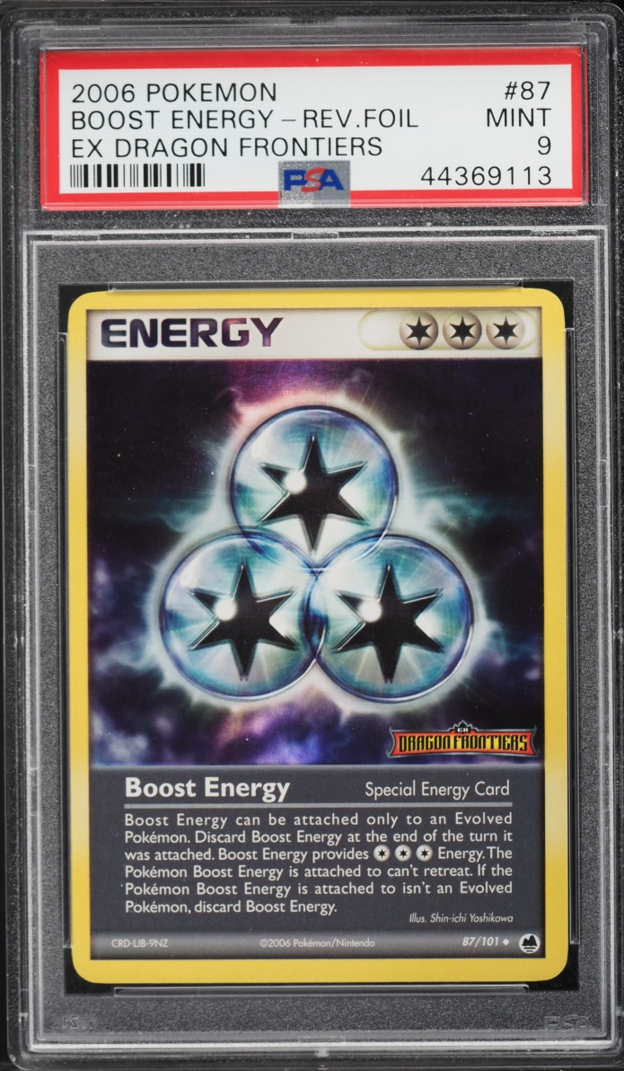2006 Pokemon EX Dragon Frontiers Reverse Holo Boost Energy #87 PSA 9 MINT