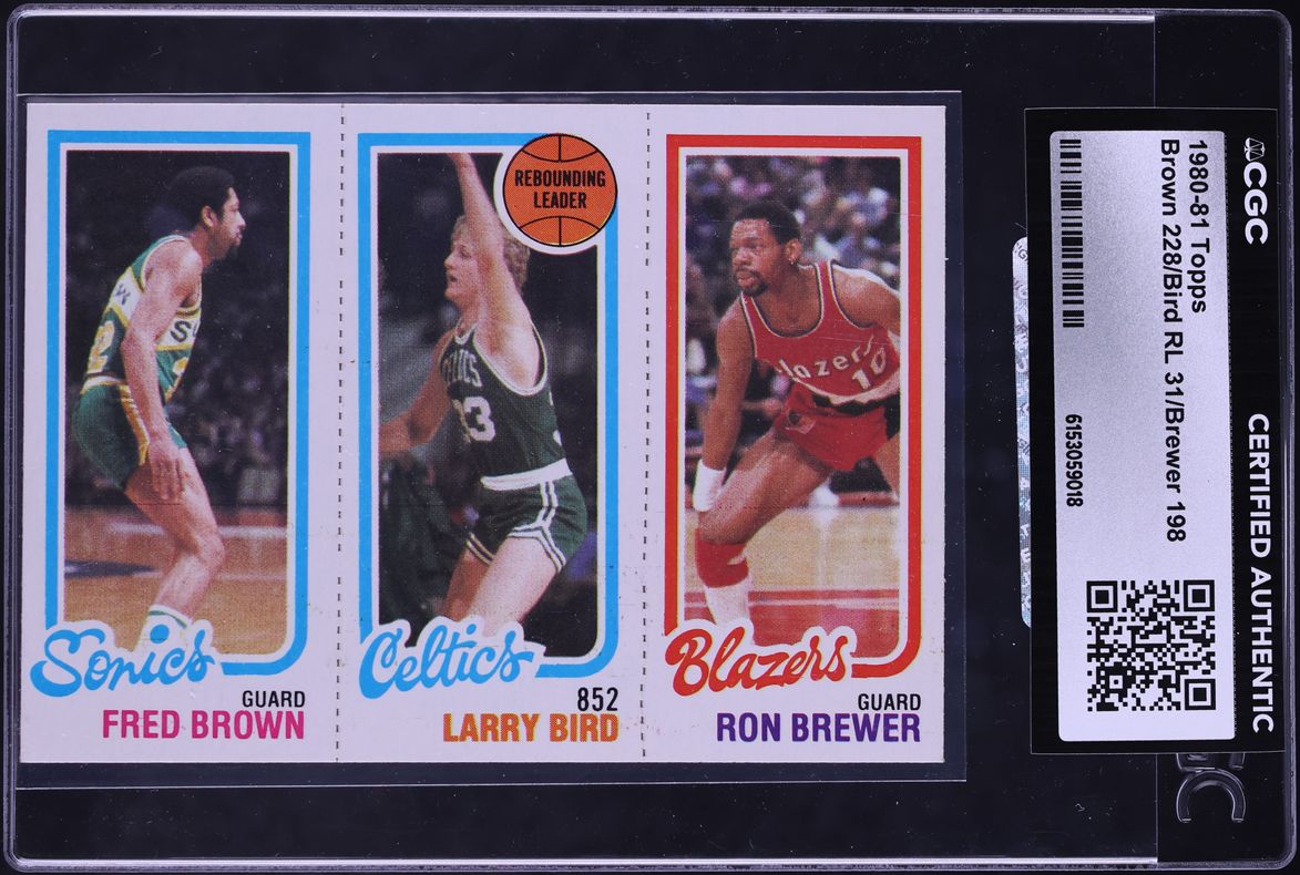 1980 Topps Basketball Fred Brown Larry Bird Ron Brewer ROOKIE CGC AUTH
