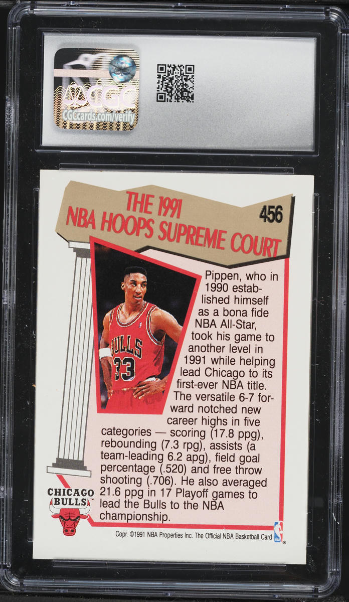1991 Hoops Scottie Pippen #456 CGC 6 EXMT