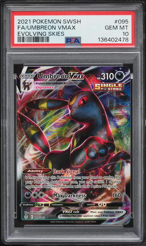 2021 Pokemon SWSH Evolving Skies Hyper Rare Umbreon VMAX #214 PSA