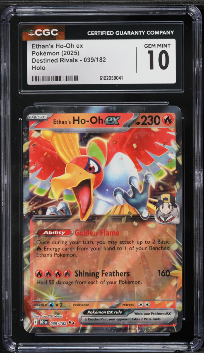 2025 Pokemon Scarlet & Violet Destined Rivals Holo Ethan's Ho-Oh ex #39 CGC 10 GEM MINT