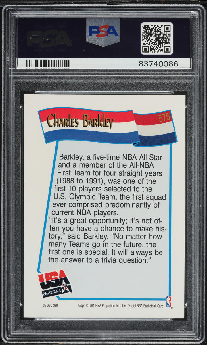 1991 Hoops USA Basketball Charles Barkley #575 PSA 6 EXMT