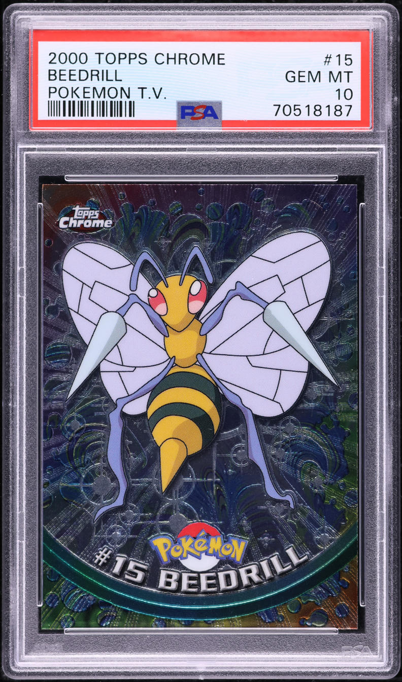 2000 Topps Chrome Pokemon TV Series 1 Beedrill #15 PSA 10 GEM MINT