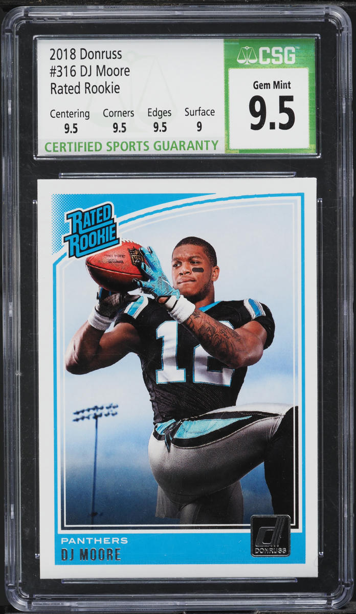 2018 Donruss Football DJ Moore ROOKIE #316 CSG 9.5 GEM MINT