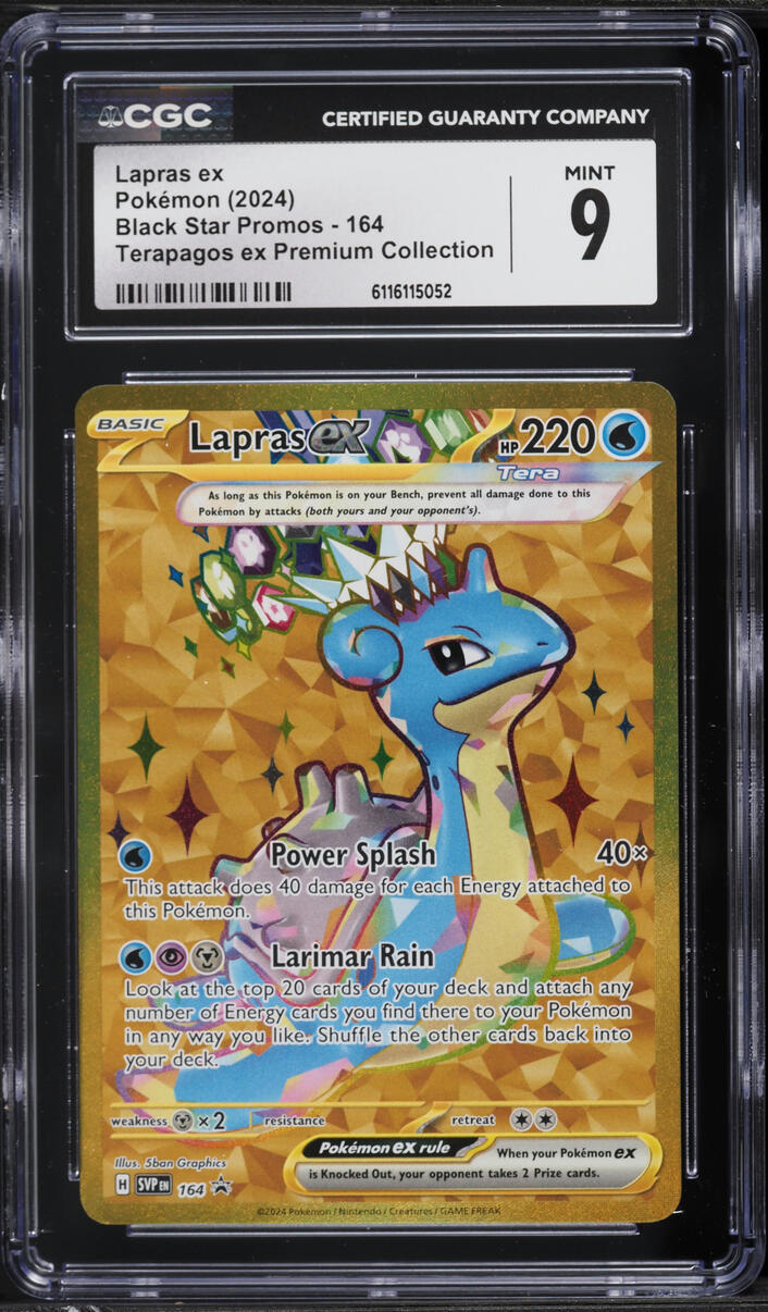 2024 Pokemon Scarlet & Violet Promo Premium Collection Gold Rare Lapras EX #164 CGC 9 MINT