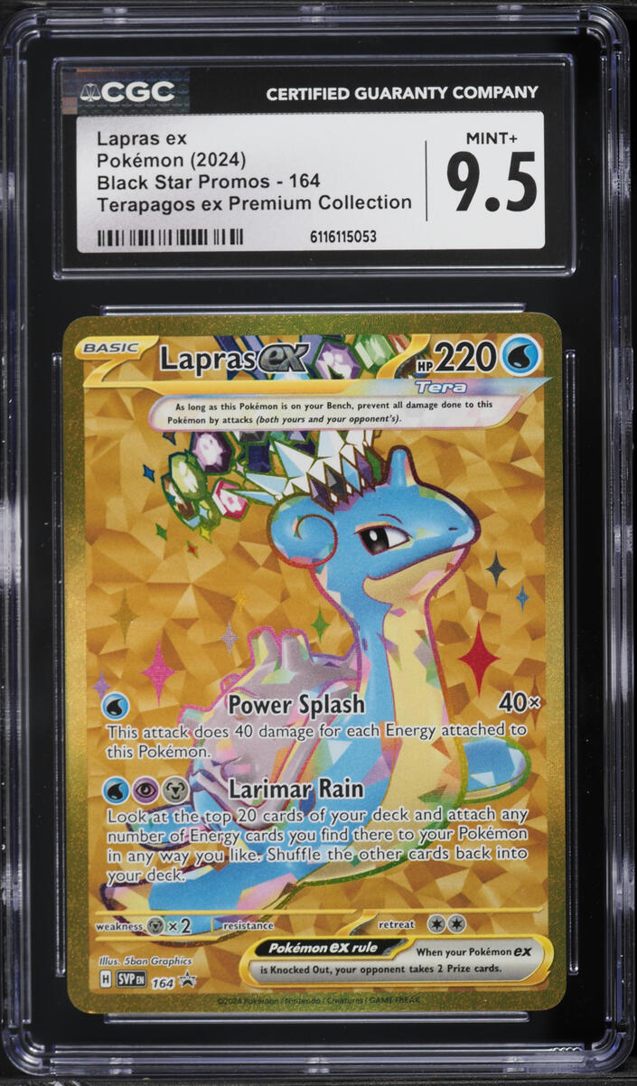 2024 Pokemon Scarlet & Violet Promo Premium Collection Gold Rare Lapras EX #164 CGC 9.5 MINT+