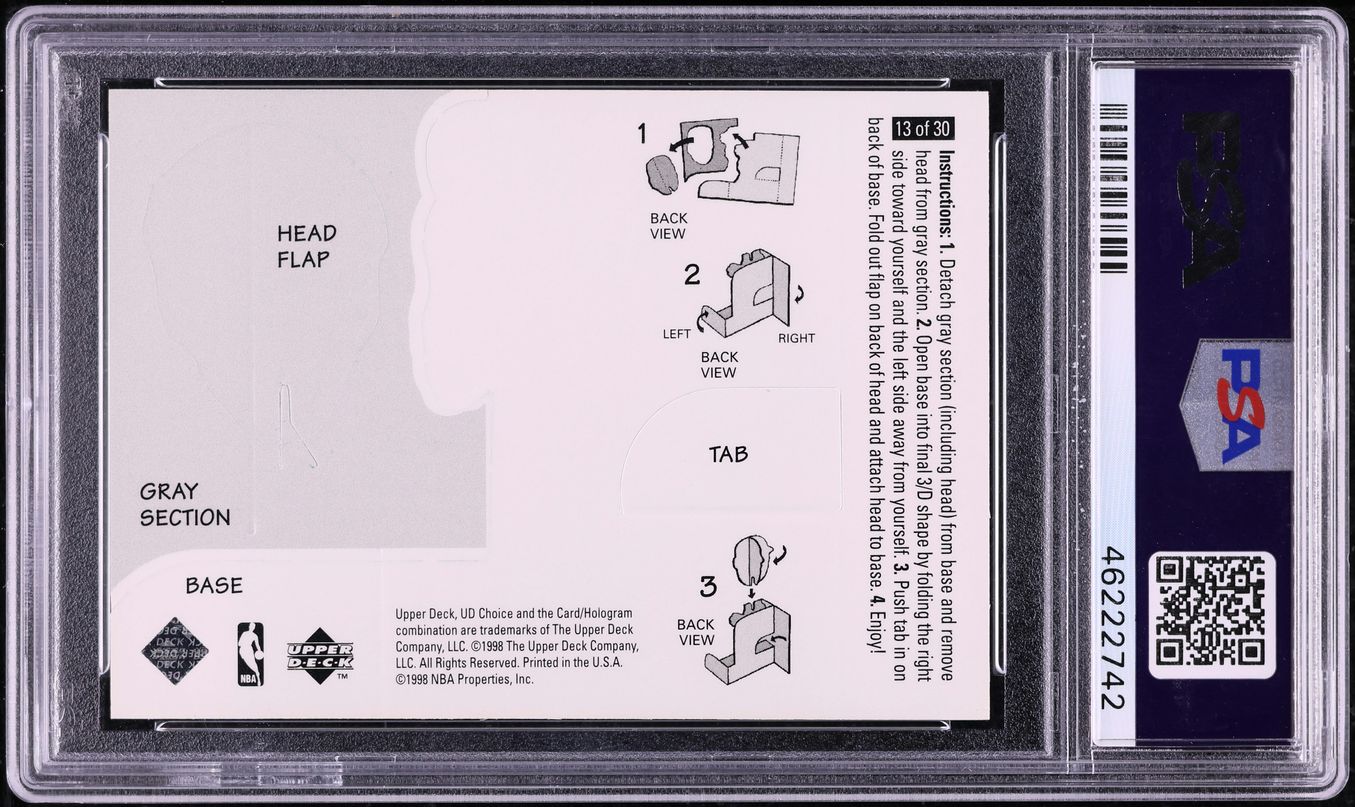 1998 Upper Deck Choice Mini Bobbing Head Kobe Bryant #13 PSA 10 GEM MINT