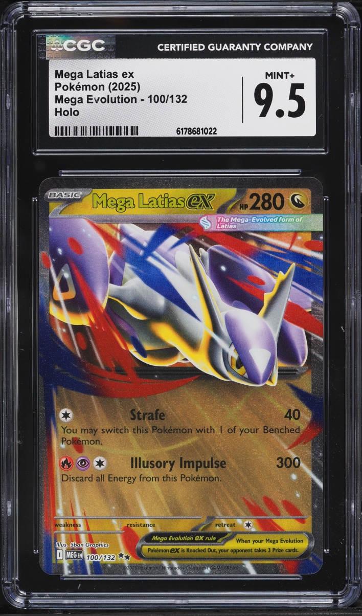 2025 Pokemon Mega Evolution Holo Mega Latias EX #100 CGC 9.5 MINT+