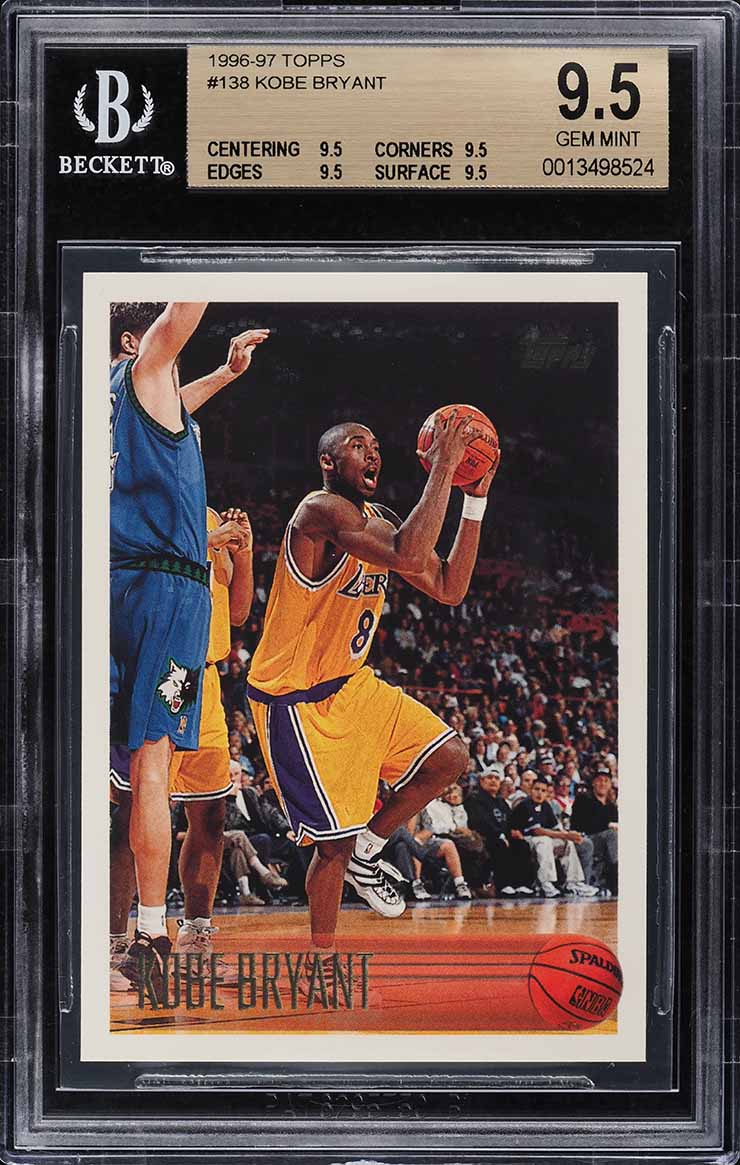 1996 Topps Basketball Kobe Bryant ROOKIE #138 BGS 9 MINT on