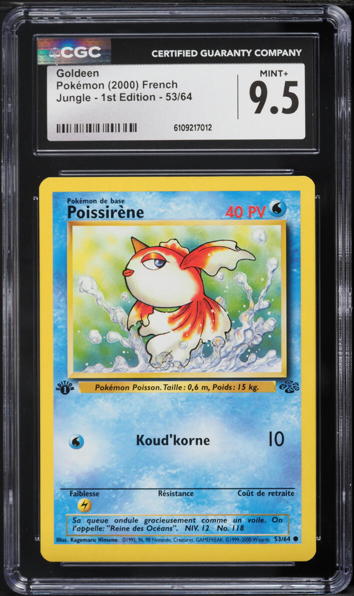 2000 Pokemon French Jungle 1st Edition Goldeen #53 CGC 9.5 MINT+