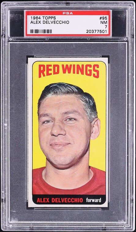 1964 Topps Hockey Alex Delvecchio #95 PSA 7 NRMT